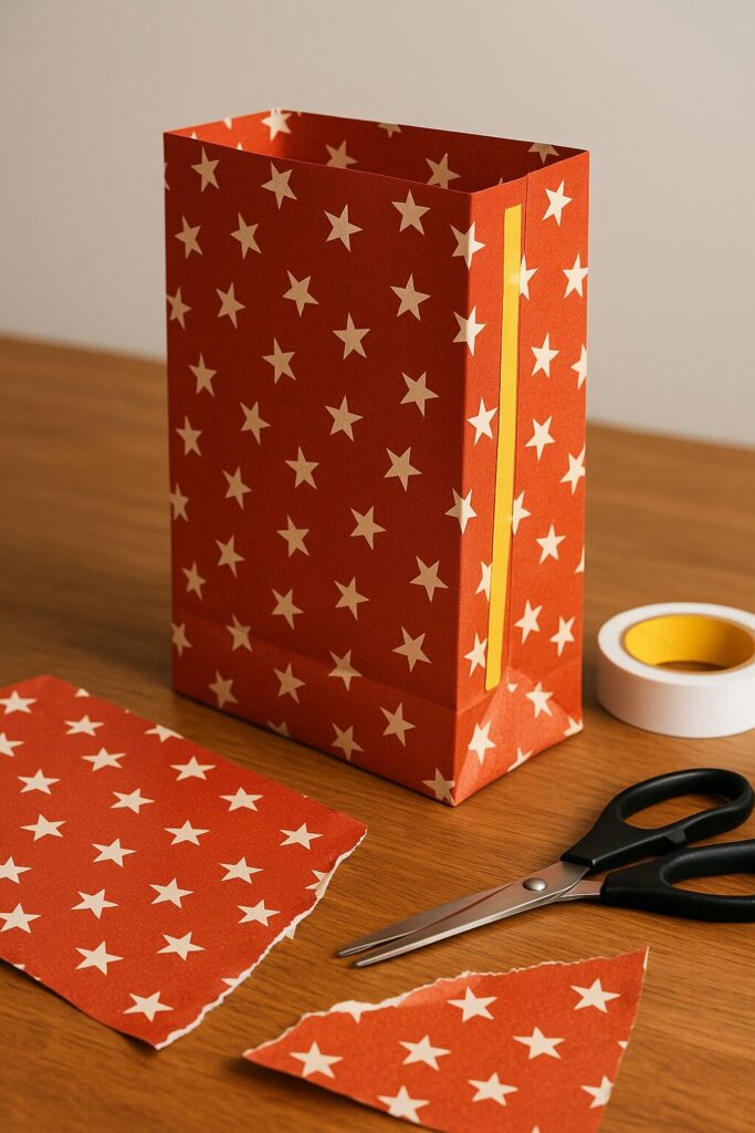 Partially assembled gift bag