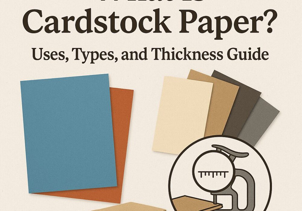 Cardstock paper featured image displaying paper thickness, uses, and material types for printing and packaging