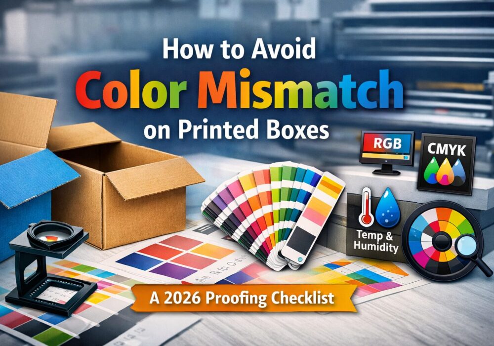 How to avoid color mismatch on printed boxes – 2026 proofing checklist with RGB vs CMYK, Pantone swatches, and packaging color accuracy tools